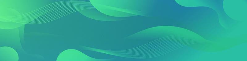 Abstract Green Fluid Wave Banner Template vector