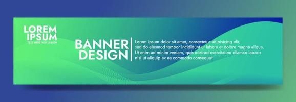 Abstract Green and blue gradient Fluid Wave Banner Template vector