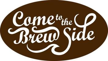 Lettering phrase Come to the brew side, isolated, brown color vector