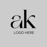 ak initial letter design vector