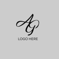 ag initial letter design vector