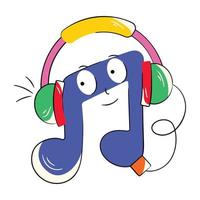 Trendy Music Headphones vector