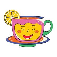 Trendy Lemon Tea vector