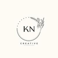 kn belleza vector inicial logo arte, escritura logo de inicial firma, boda, moda, joyería, boutique, floral y botánico con creativo modelo para ninguna empresa o negocio.