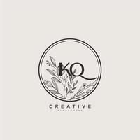 KQ Beauty vector initial logo art, handwriting logo of initial signature, wedding, fashion, jewerly, boutique, floral and botanical with creative template for any company or business.