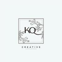 KQ Beauty vector initial logo art, handwriting logo of initial signature, wedding, fashion, jewerly, boutique, floral and botanical with creative template for any company or business.