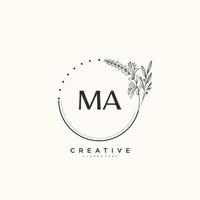 MA Beauty vector initial logo art, handwriting logo of initial signature, wedding, fashion, jewerly, boutique, floral and botanical with creative template for any company or business.