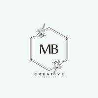 MB Beauty vector initial logo art, handwriting logo of initial signature, wedding, fashion, jewerly, boutique, floral and botanical with creative template for any company or business.