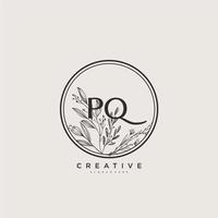 pq belleza vector inicial logo arte, escritura logo de inicial firma, boda, moda, joyería, boutique, floral y botánico con creativo modelo para ninguna empresa o negocio.