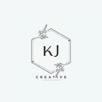 KJ Beauty vector initial logo art, handwriting logo of initial signature, wedding, fashion, jewerly, boutique, floral and botanical with creative template for any company or business.