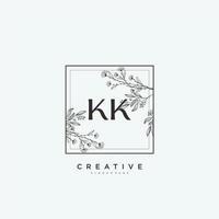 kk belleza vector inicial logo arte, escritura logo de inicial firma, boda, moda, joyería, boutique, floral y botánico con creativo modelo para ninguna empresa o negocio.