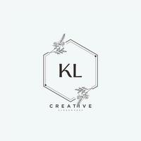 KL Beauty vector initial logo art, handwriting logo of initial signature, wedding, fashion, jewerly, boutique, floral and botanical with creative template for any company or business.