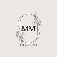MM Beauty vector initial logo art, handwriting logo of initial signature, wedding, fashion, jewerly, boutique, floral and botanical with creative template for any company or business.