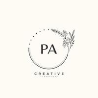 PA Beauty vector initial logo art, handwriting logo of initial signature, wedding, fashion, jewerly, boutique, floral and botanical with creative template for any company or business.