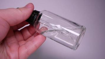 Clear liquid in a glass pipette video