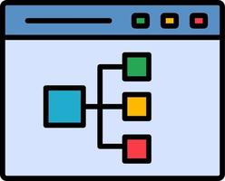 en línea diagrama de flujo vector icono