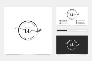 Initial II Feminine logo collections and business card templat Premium Vector