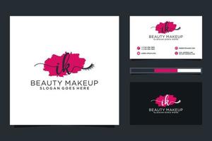 Initial IK Feminine logo collections and business card templat Premium Vector