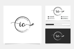 Initial IO Feminine logo collections and business card templat Premium Vector