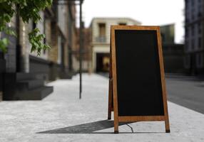 3D mockup blank billboard in downtown rendering photo