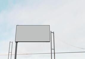 3D mockup blank billboard in downtown rendering photo