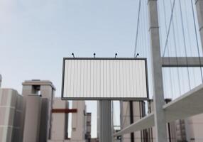 3D mockup blank flip billboard in downtown rendering photo