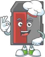 Memory card mascot icon design vector