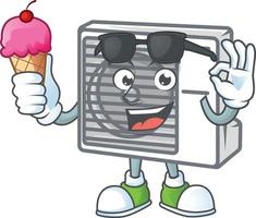 Split air conditioner mascot icon design vector