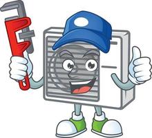 Split air conditioner mascot icon design vector