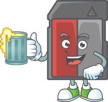Memory card mascot icon design vector