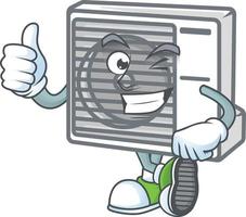 Split air conditioner mascot icon design vector