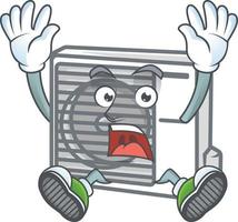 Split air conditioner mascot icon design vector