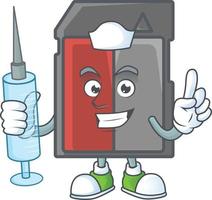 Memory card mascot icon design vector
