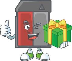 Memory card mascot icon design vector