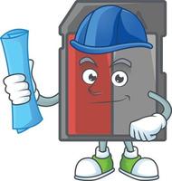 Memory card mascot icon design vector