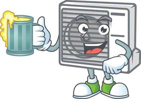 Split air conditioner mascot icon design vector