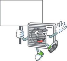 Split air conditioner mascot icon design vector