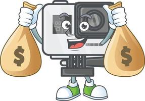 Action camera mascot icon design vector