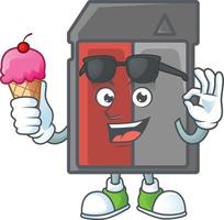 Memory card mascot icon design vector