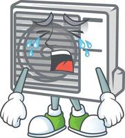 Split air conditioner mascot icon design vector