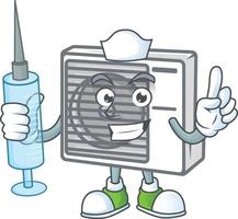 Split air conditioner mascot icon design vector