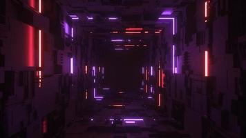 Colorful SciFi Neon Glowing Tunnel Background video