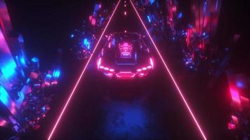 Futuristic Neon Glowing Car Background video