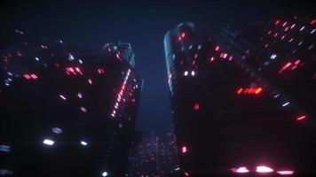 ficção científica noite cyberpunk cidade futurista fundo ciclo video