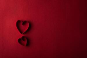 heart shape on red background photo