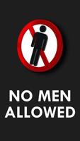 No hombres permitido sin costura serpenteado animación, No masculino entrada, 3d representación video