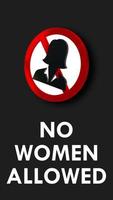 Nein Frauen erlaubt nahtlos geloopt Animation, Nein weiblich Eintrag, 3d Rendern video