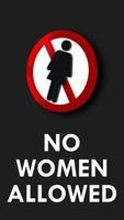 No Women Allowed Seamless Looped Animation, No Female Entry, 3D Rendering video