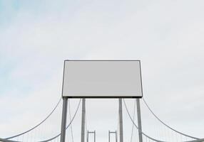 3D mockup blank billboard in downtown rendering photo