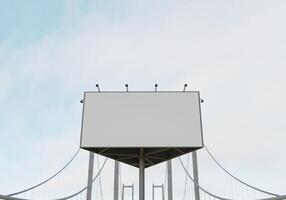 3D mockup blank billboard in downtown rendering photo